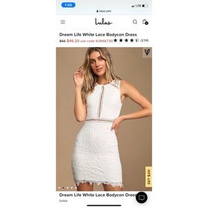 Dream life white lace bodycon dress